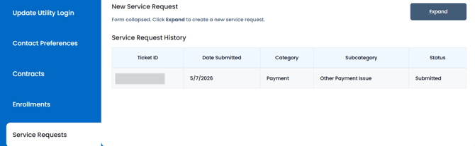 Service Request History