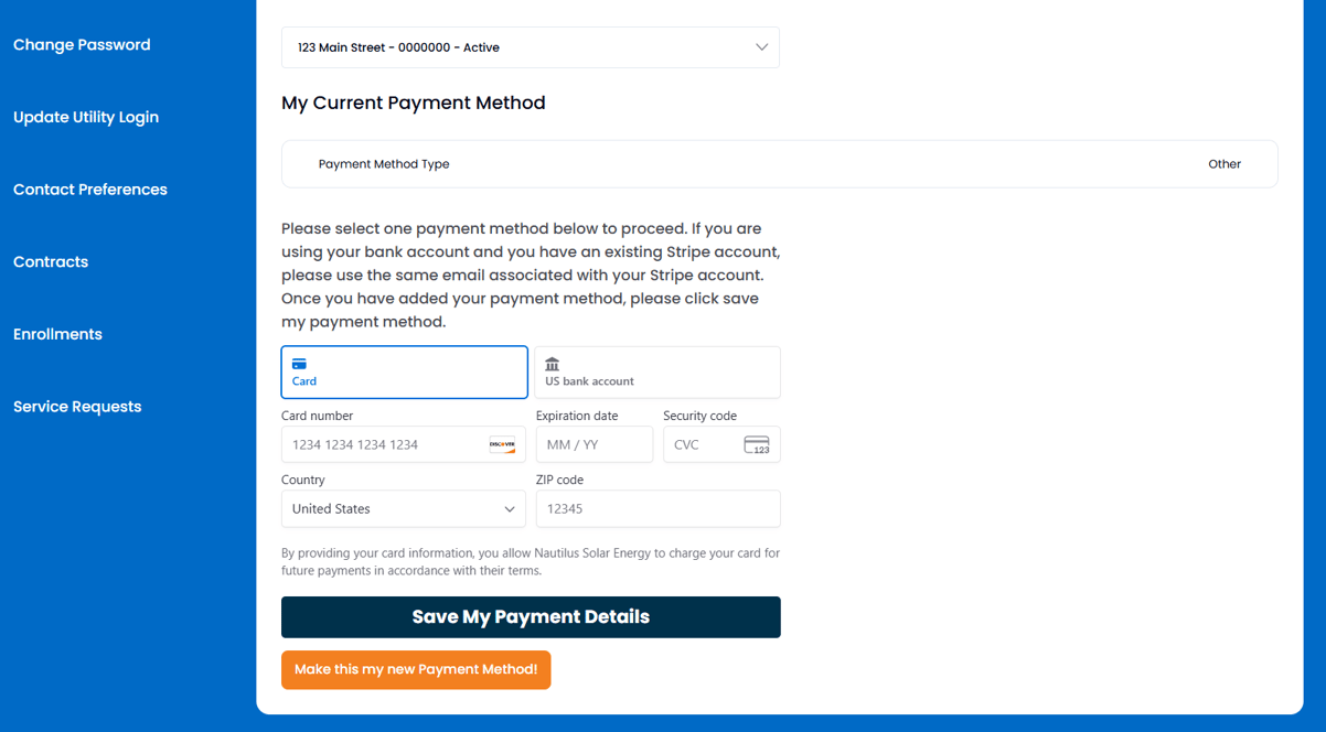 Updating Payment Information