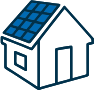 home with solar panels icon
